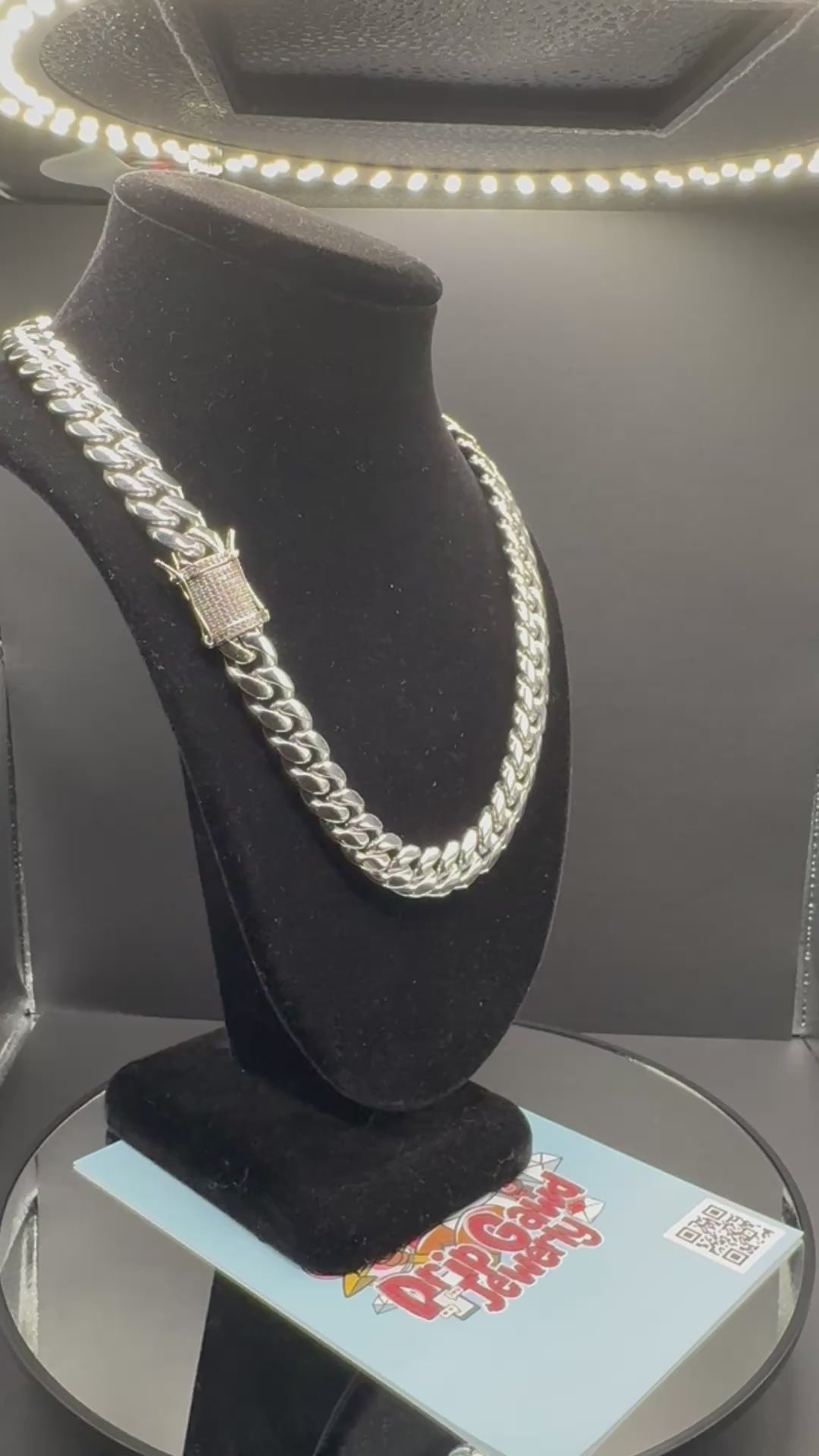 12mm Miami Cuban Link Chain (White Gold)