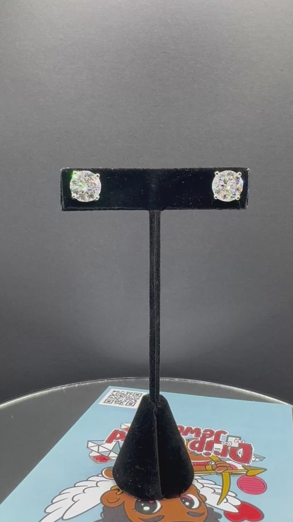 10mm Round Cut Moissanite Earrings