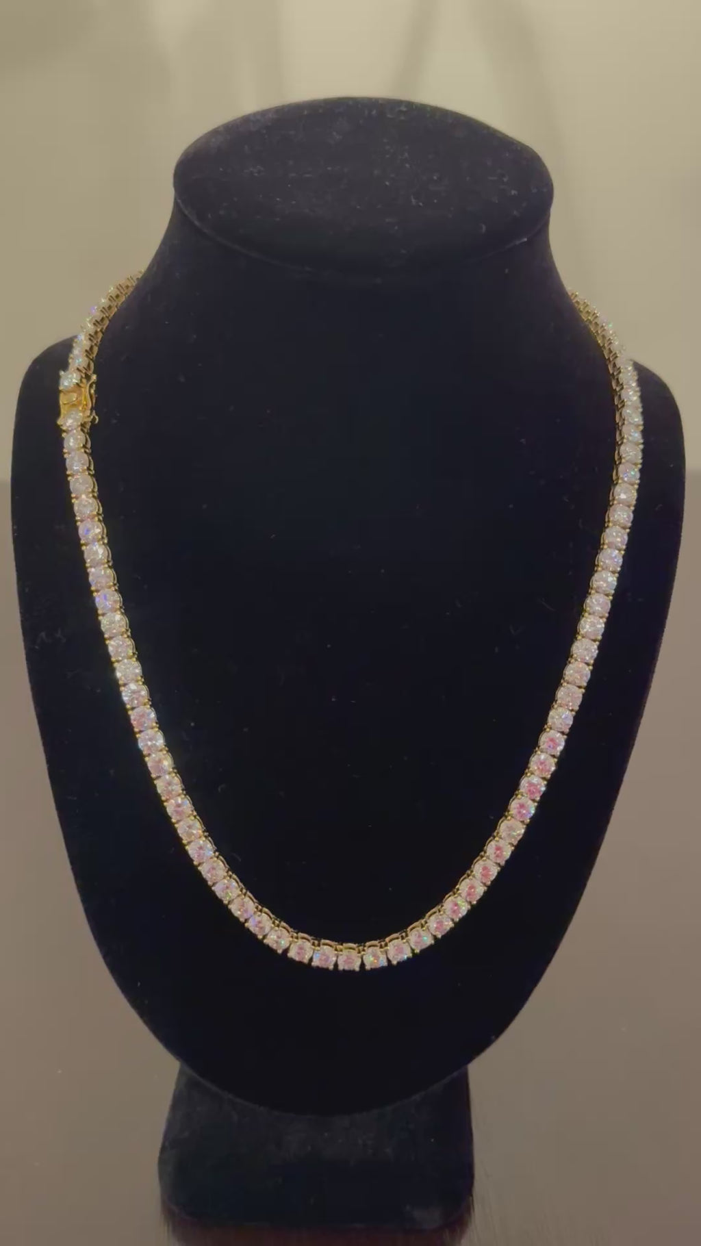 5mm Moissanite Tennis Chain (925 Silver/Yellow Gold)
