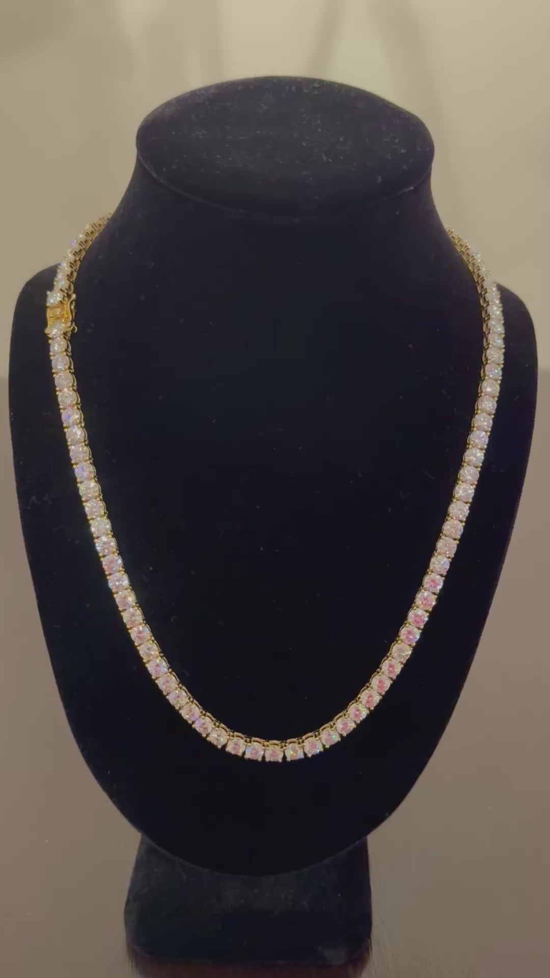 5mm Moissanite Tennis Chain (925 Silver/Yellow Gold)