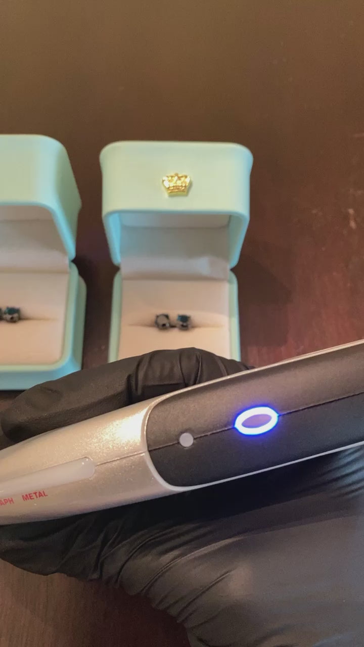 6.5mm Round Cut Moissanite Earrings (Black)