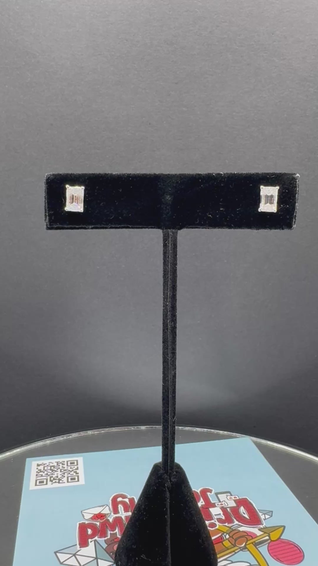 4x6mm Emerald Cut Moissanite Earrings