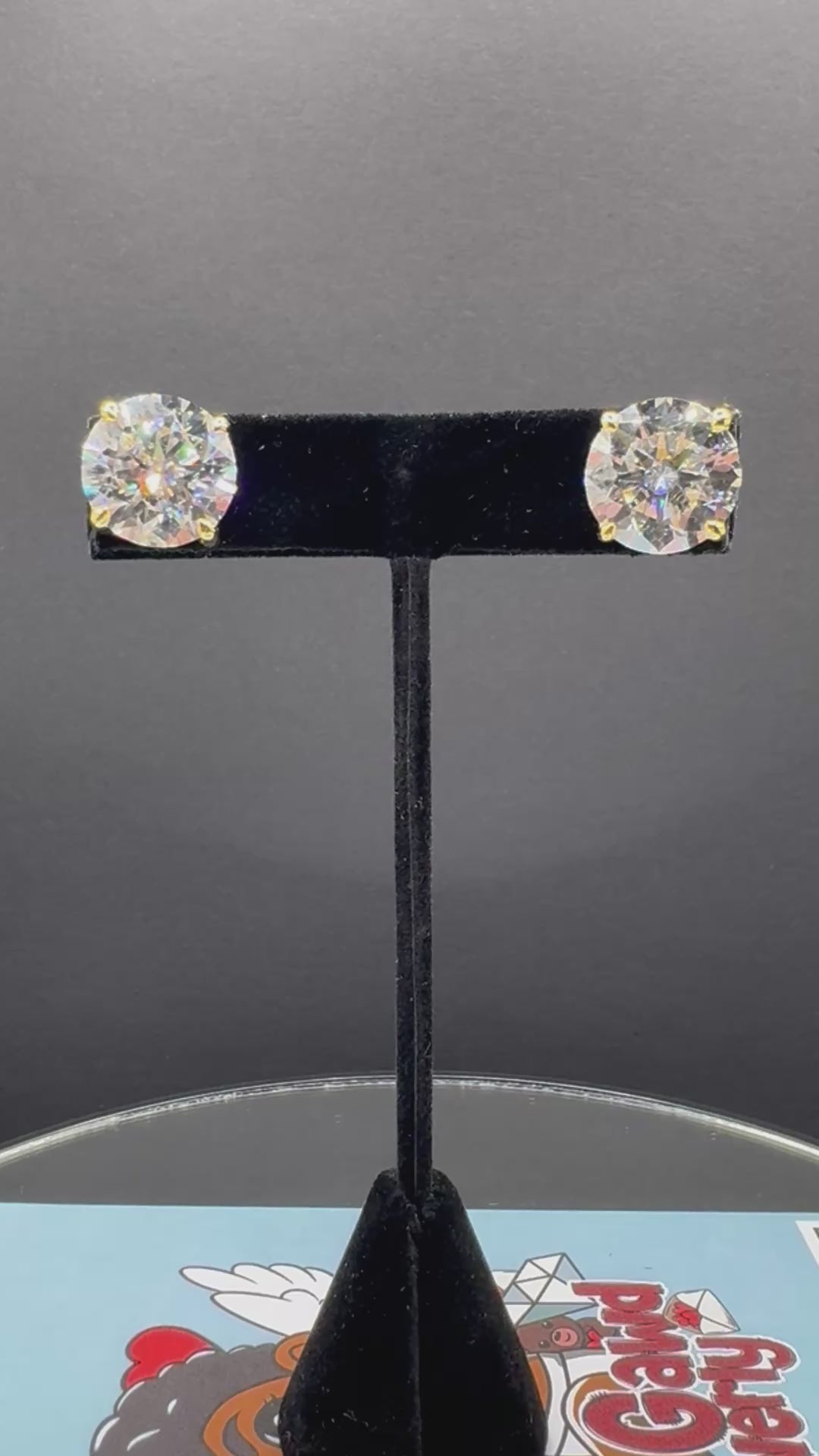 14mm Round Cut Moissanite Earrings