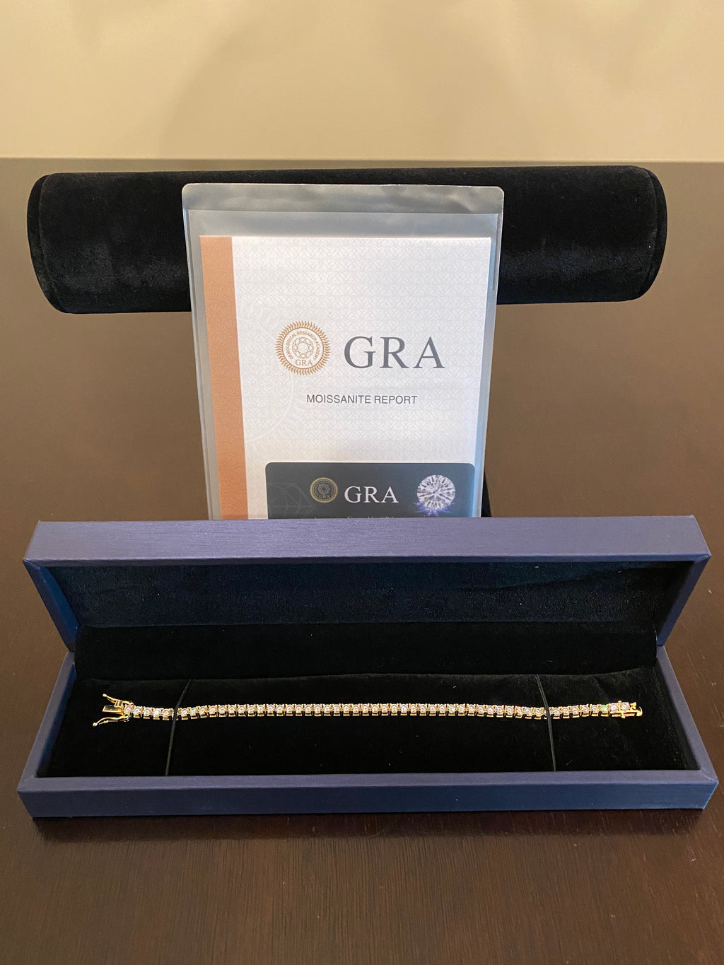 3mm Moissanite Tennis Bracelet (925 Silver/Yellow Gold)