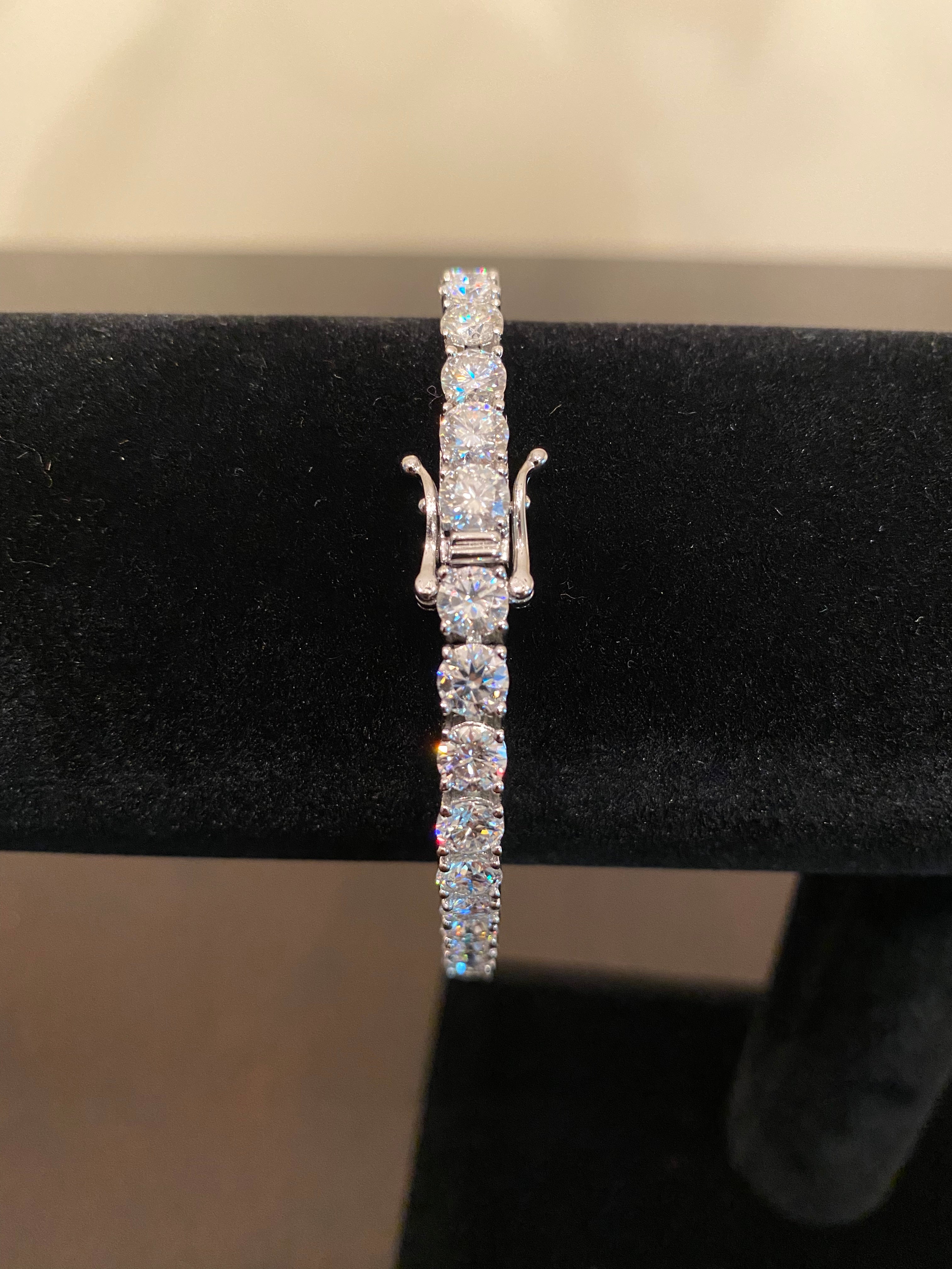 5mm Moissanite Tennis Bracelet (925 Silver/White Gold)