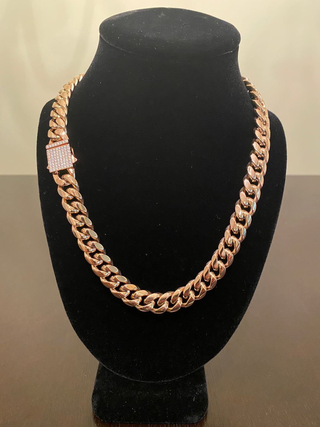 12mm Hybrid Miami Cuban Link Chain (925 Silver/Rose Gold)