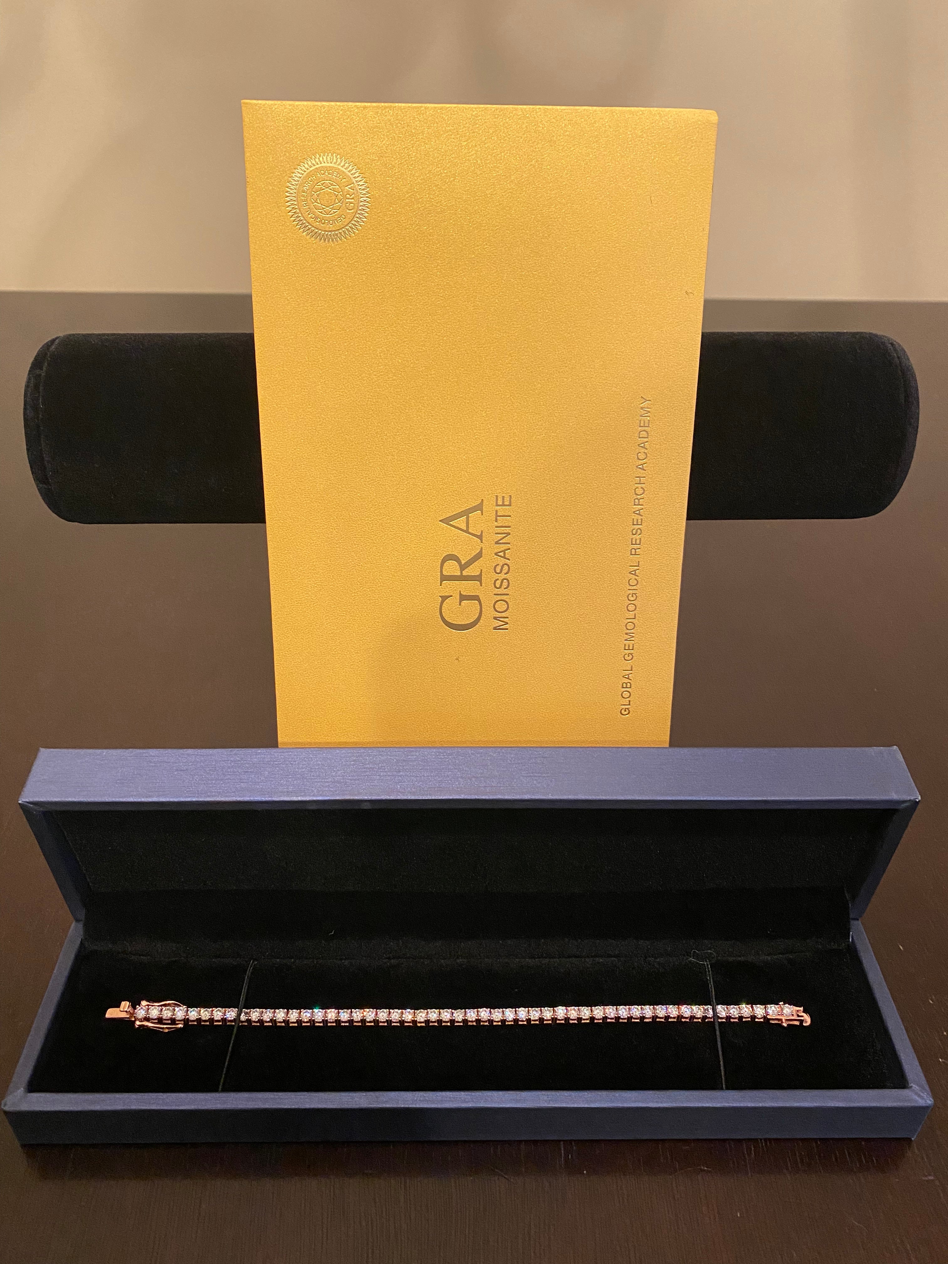 3mm Moissanite Tennis Bracelet (925 Silver/Rose Gold)