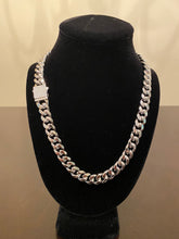 Load image into Gallery viewer, 12mm Hybrid Miami Cuban Link Chain (925 Silver/White Gold)
