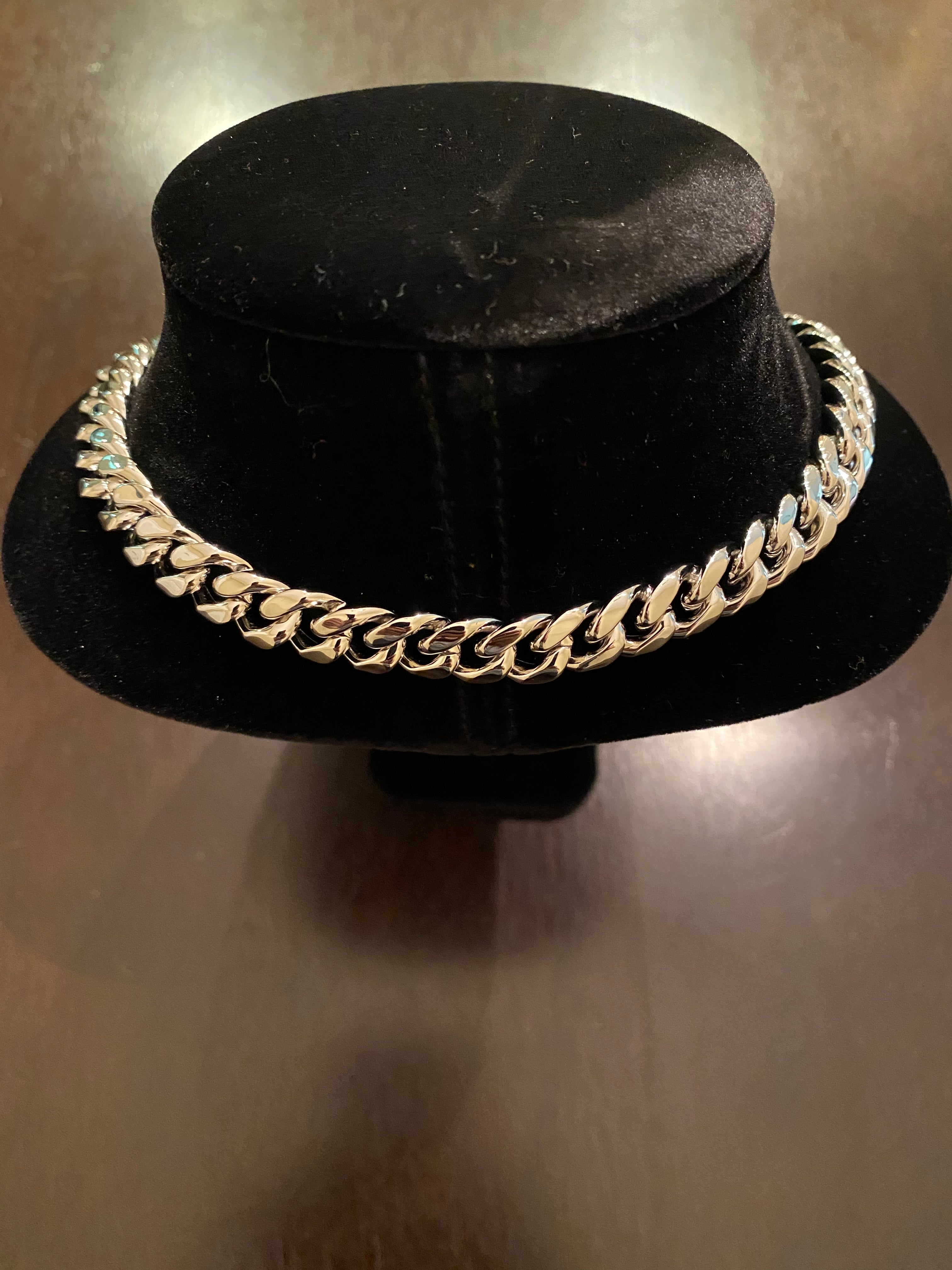 12mm Hybrid Miami Cuban Link Chain (925 Silver/White Gold)