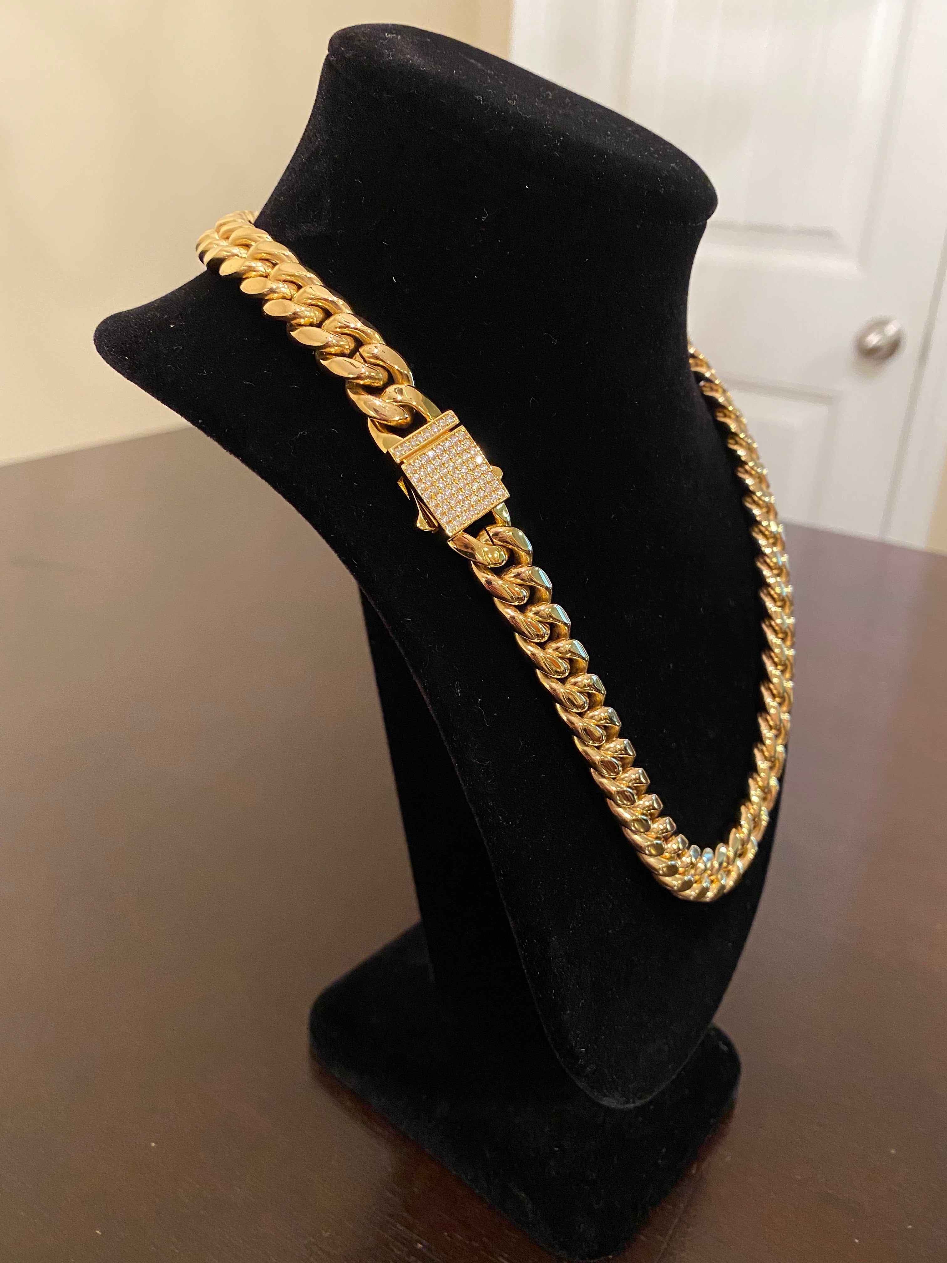12mm Hybrid Miami Cuban Link Chain (925 Silver/Yellow Gold)