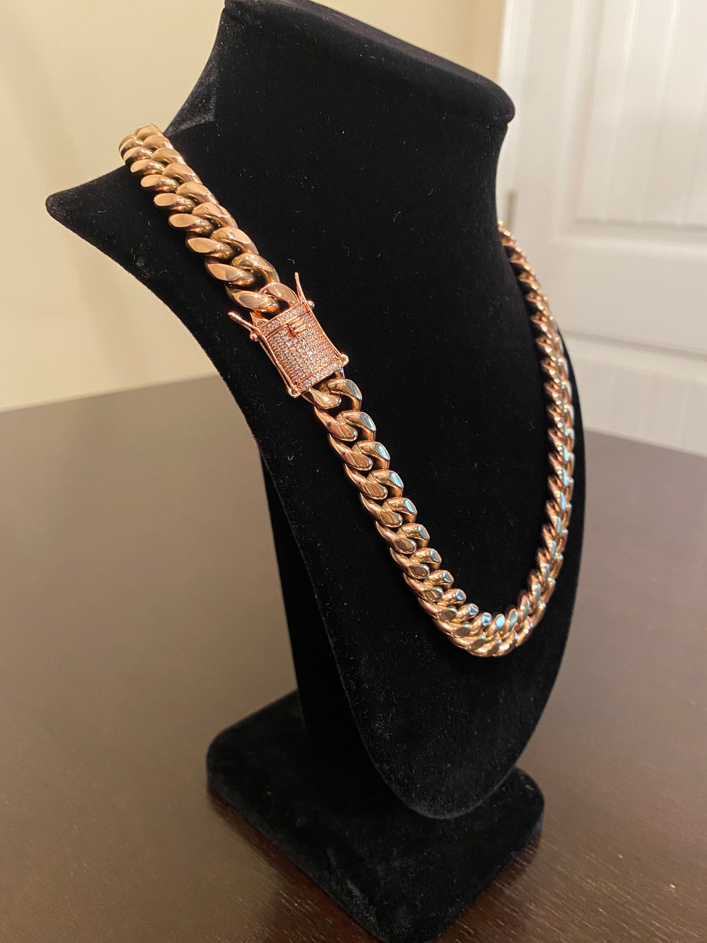 12mm Miami Cuban Link Chain (Rose Gold)