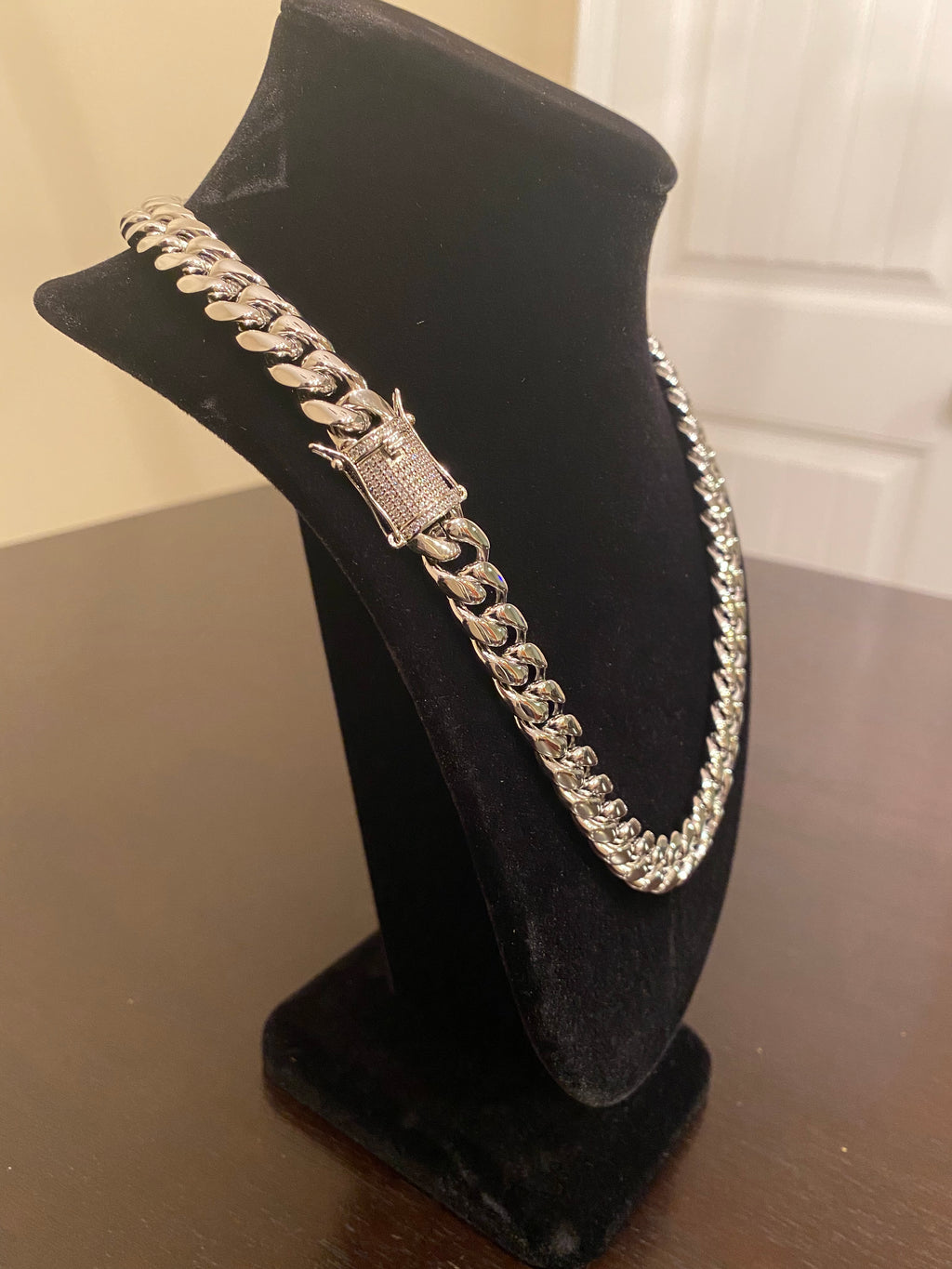 12mm Miami Cuban Link Chain (White Gold)