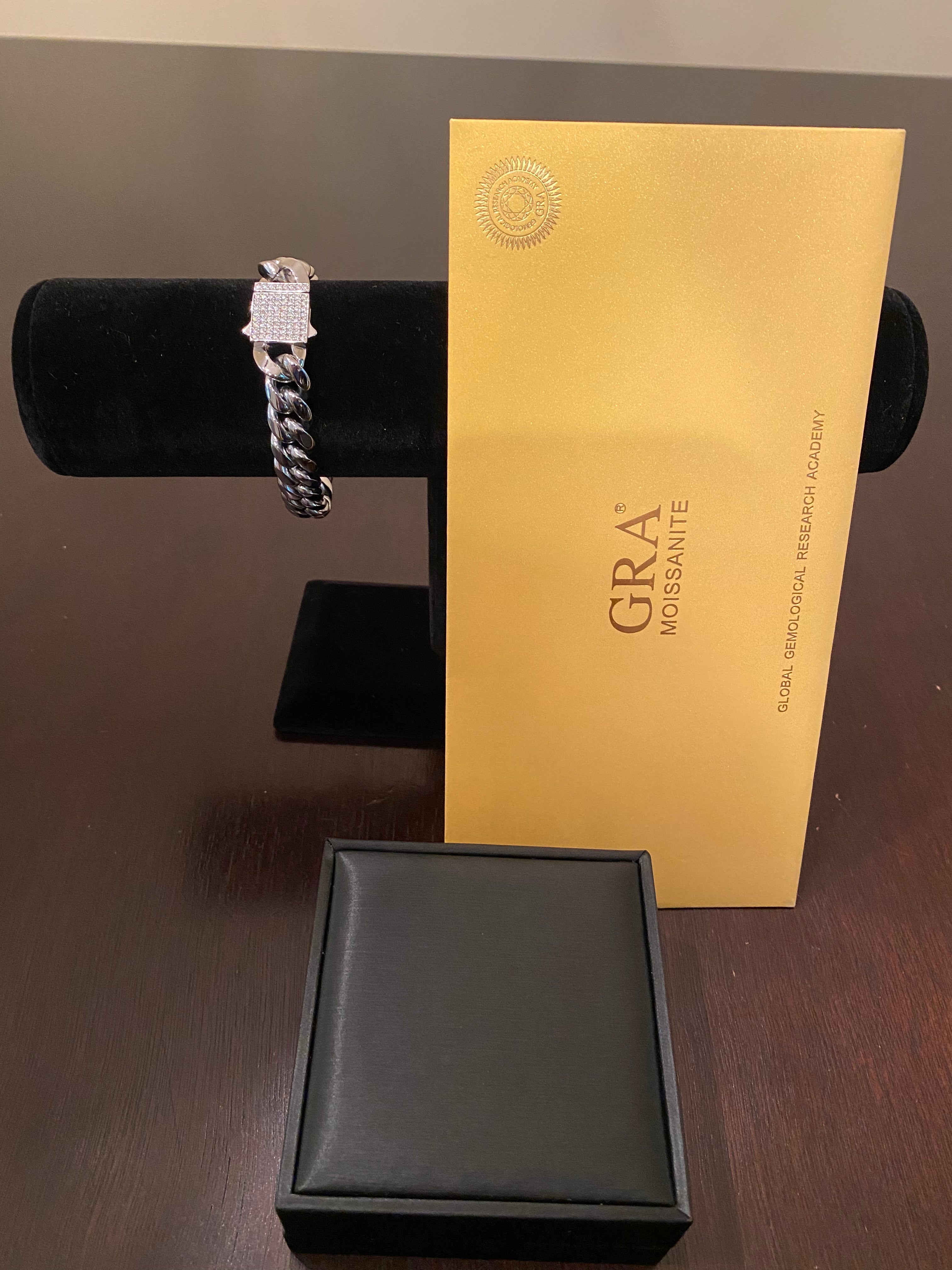 12mm Hybrid Miami Cuban Link Bracelet (925 Silver/White Gold)