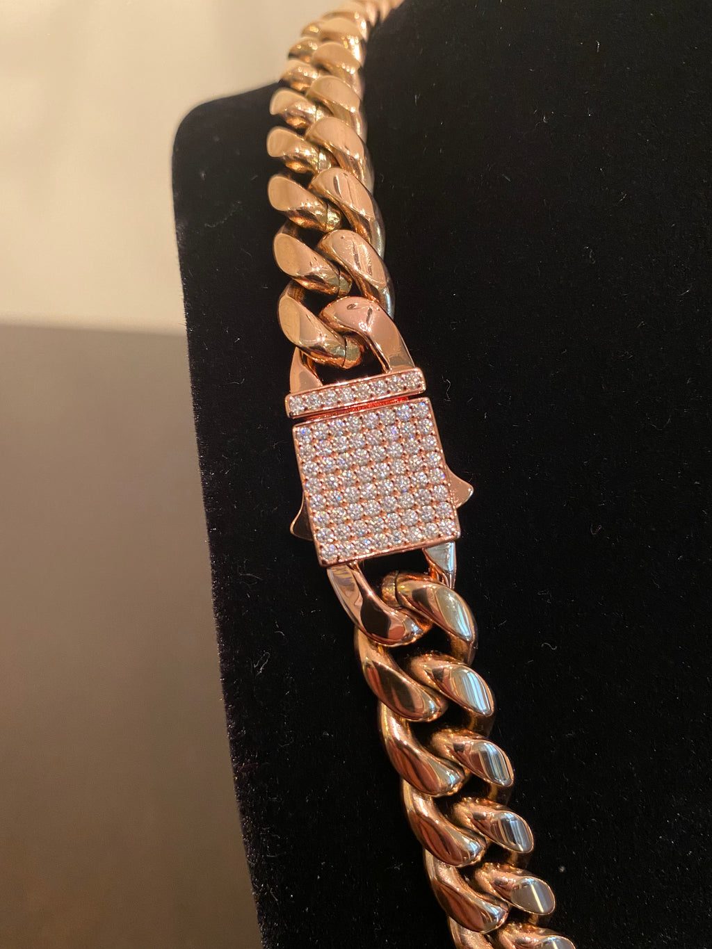 12mm Hybrid Miami Cuban Link Chain (925 Silver/Rose Gold)