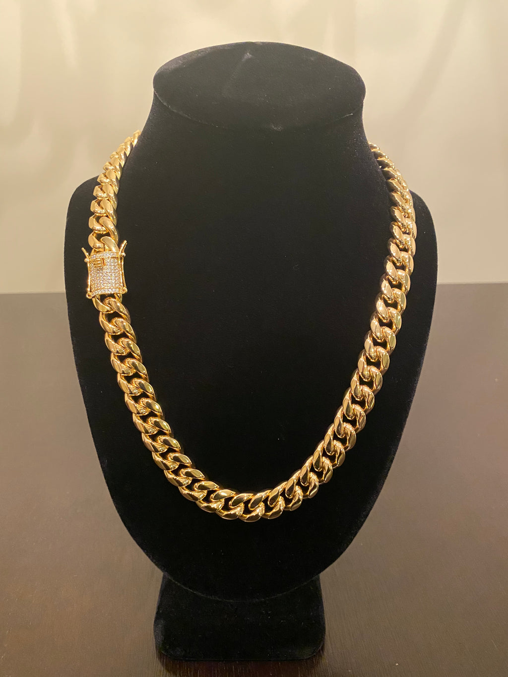 12mm Miami Cuban Link Chain (Yellow Gold)