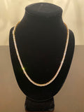 3mm Round Cut Tennis Necklace (925 Silver/Yellow Gold)