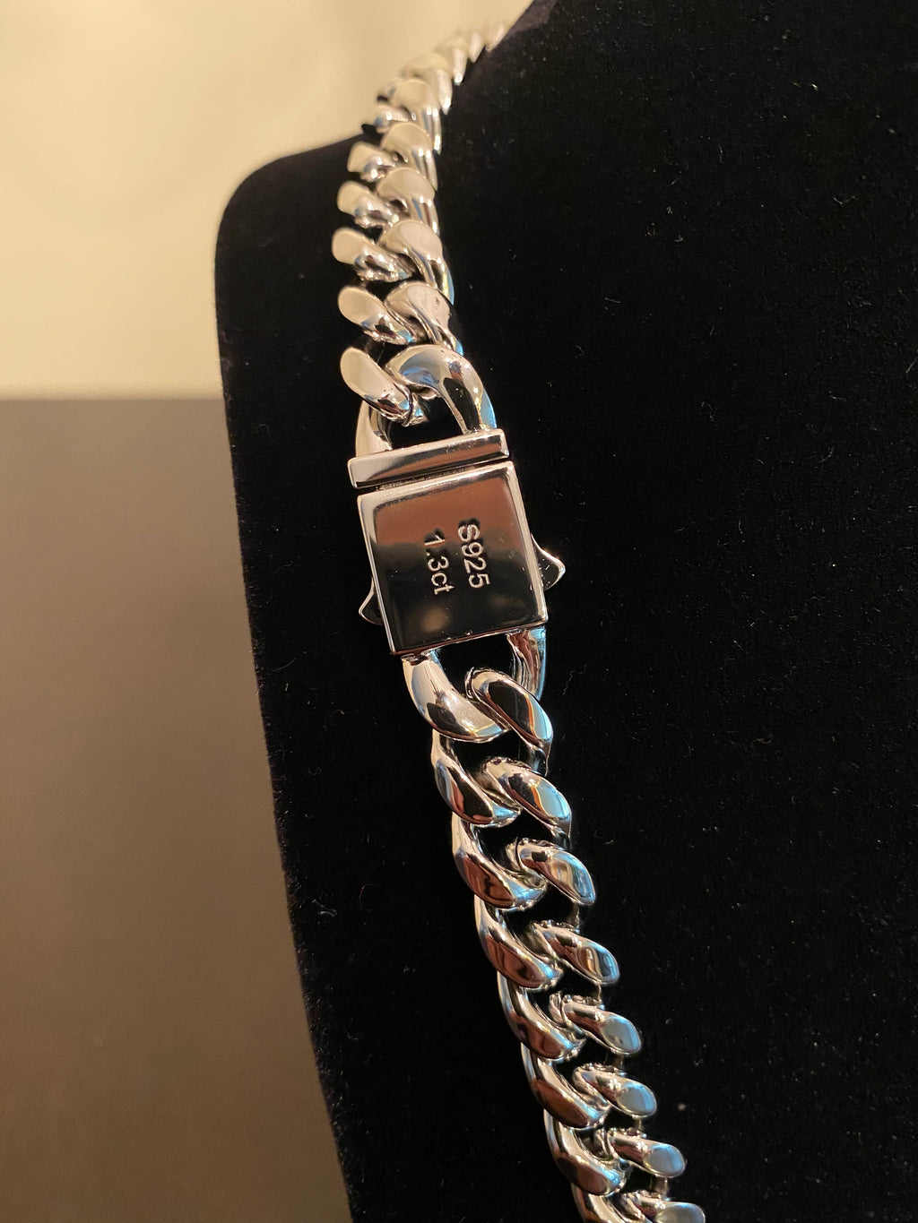 12mm Miami Cuban Link Chain (925 Silver/White Gold)