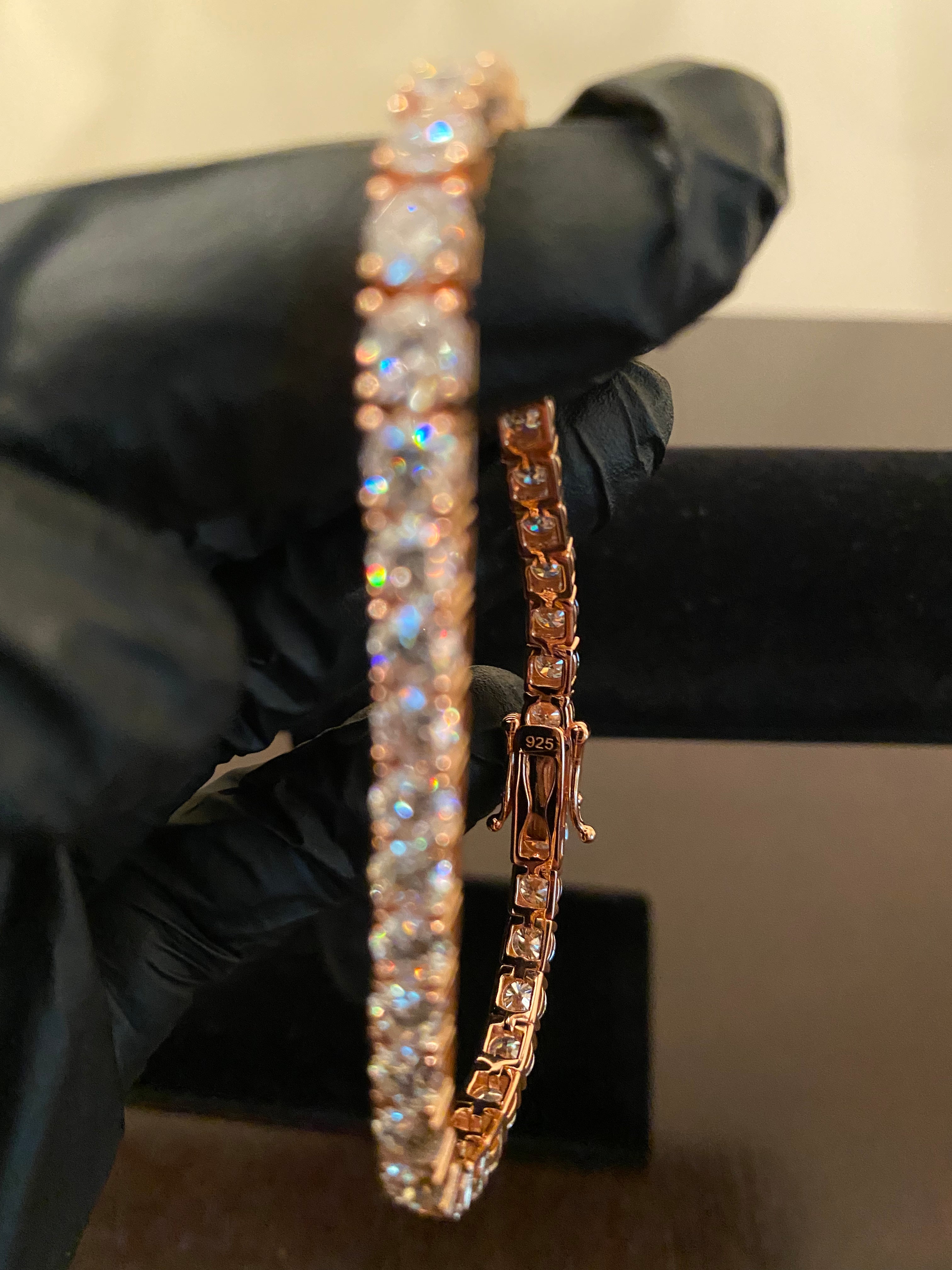 5mm Moissanite Tennis Bracelet (925 Silver/Rose Gold)