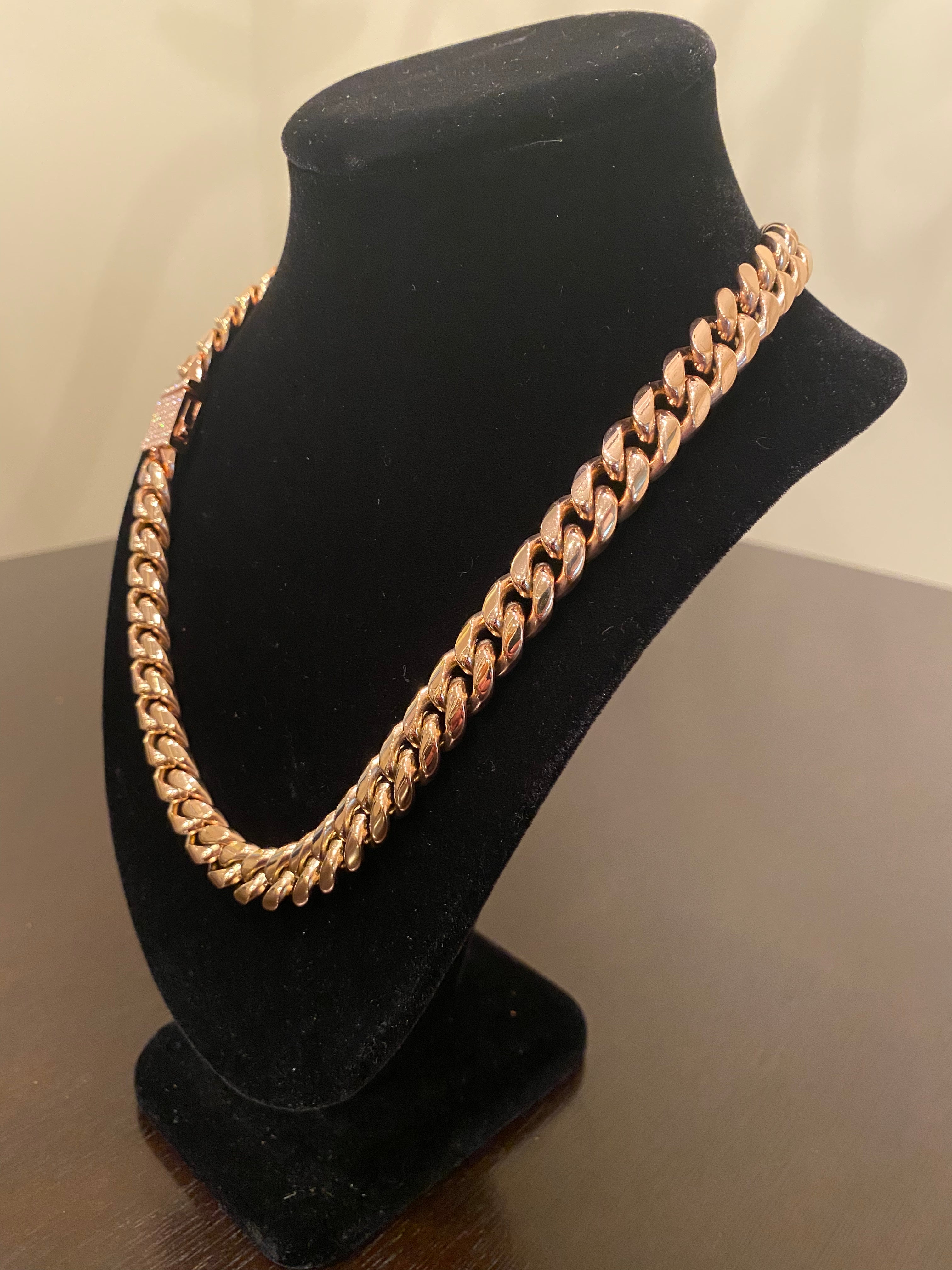 12mm Hybrid Miami Cuban Link Chain (925 Silver/Rose Gold)