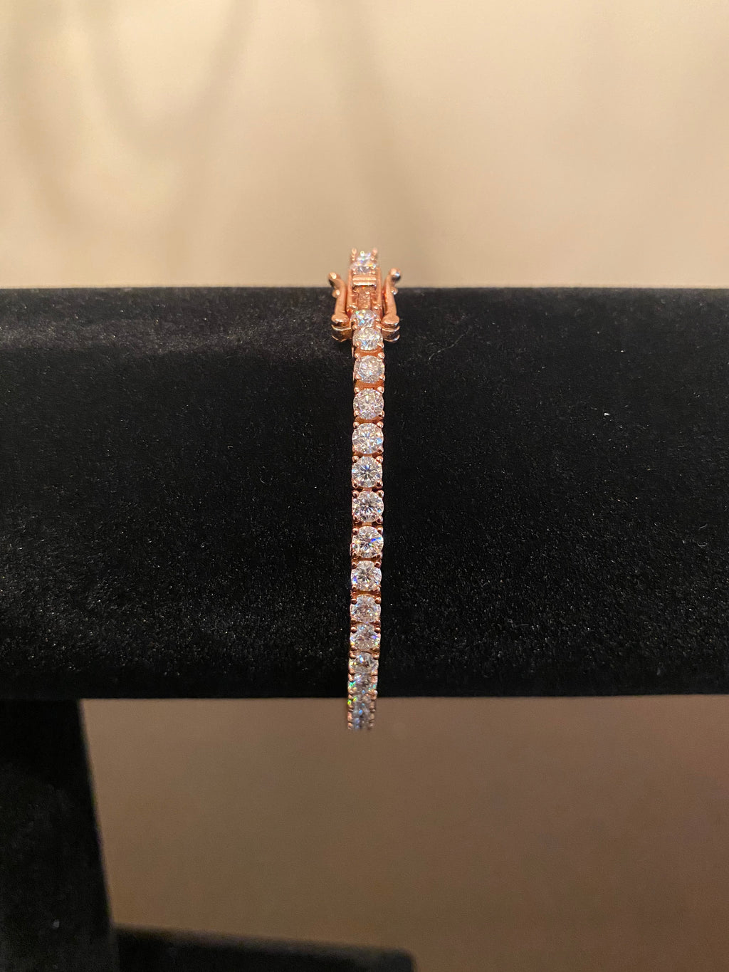 3mm Moissanite Tennis Bracelet (925 Silver/Rose Gold)