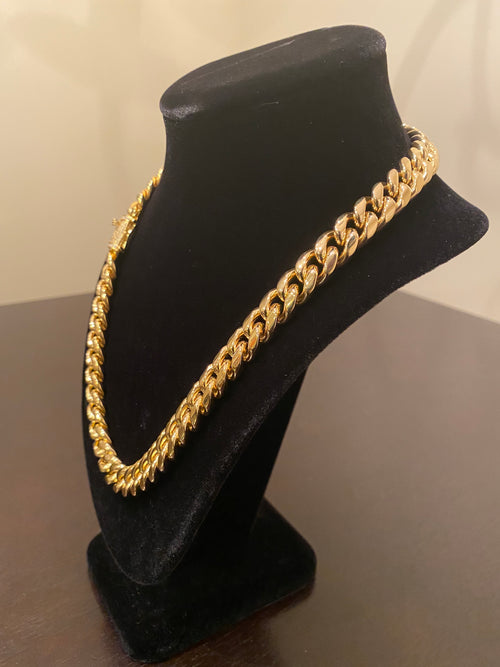 12mm Miami Cuban Link Chain (Yellow Gold)