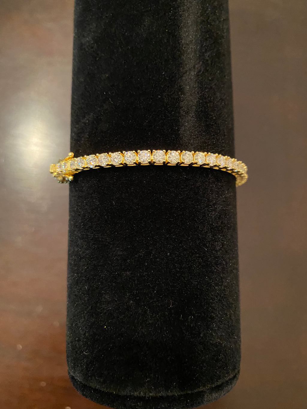 3mm Moissanite Tennis Bracelet (925 Silver/Yellow Gold)