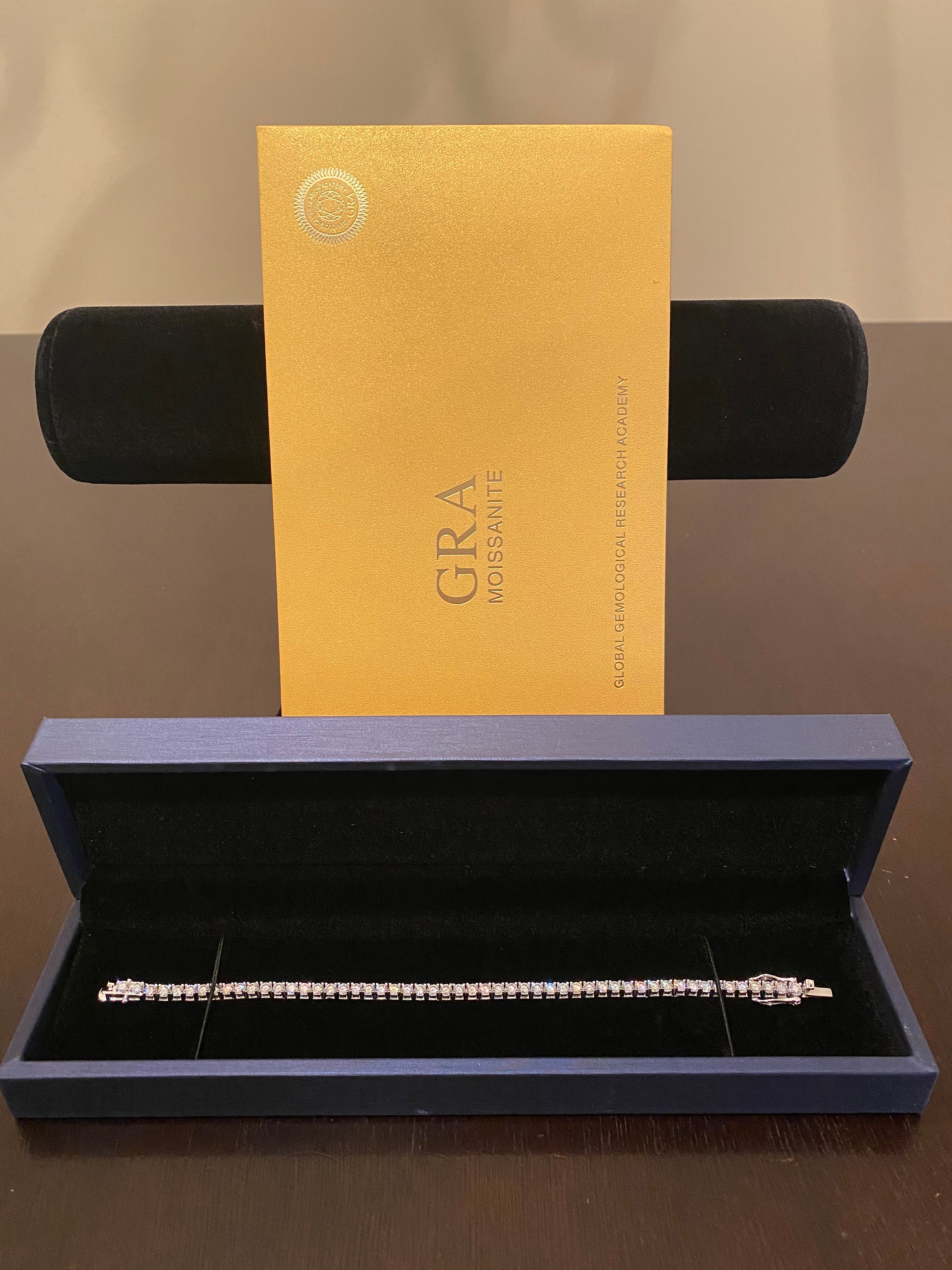 3mm Moissanite Tennis Bracelet (925 Silver/White Gold)