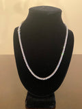 3mm Round Cut Tennis Necklace (White Gold)