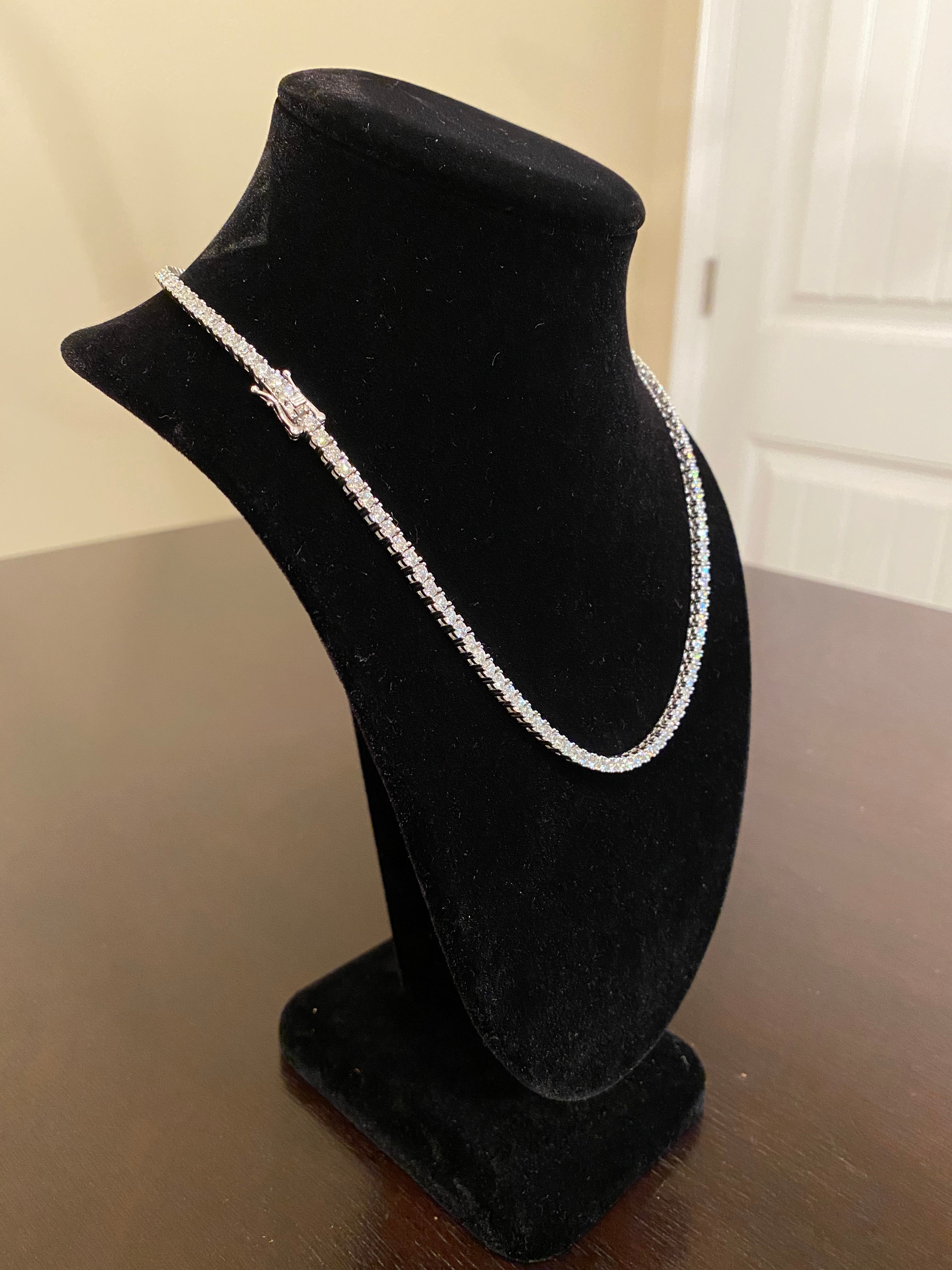 3mm Moissanite Tennis Chain (925 Silver/White Gold)