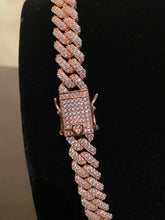 Load image into Gallery viewer, 12mm Prong Set Miami Cuban Link Chain (Rose Gold)
