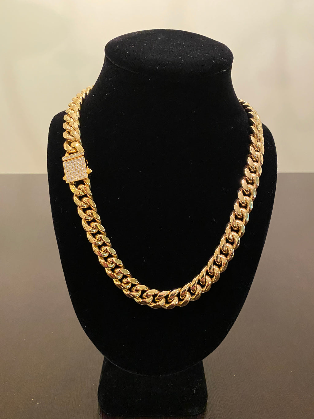 12mm Hybrid Miami Cuban Link Chain (925 Silver/Yellow Gold)