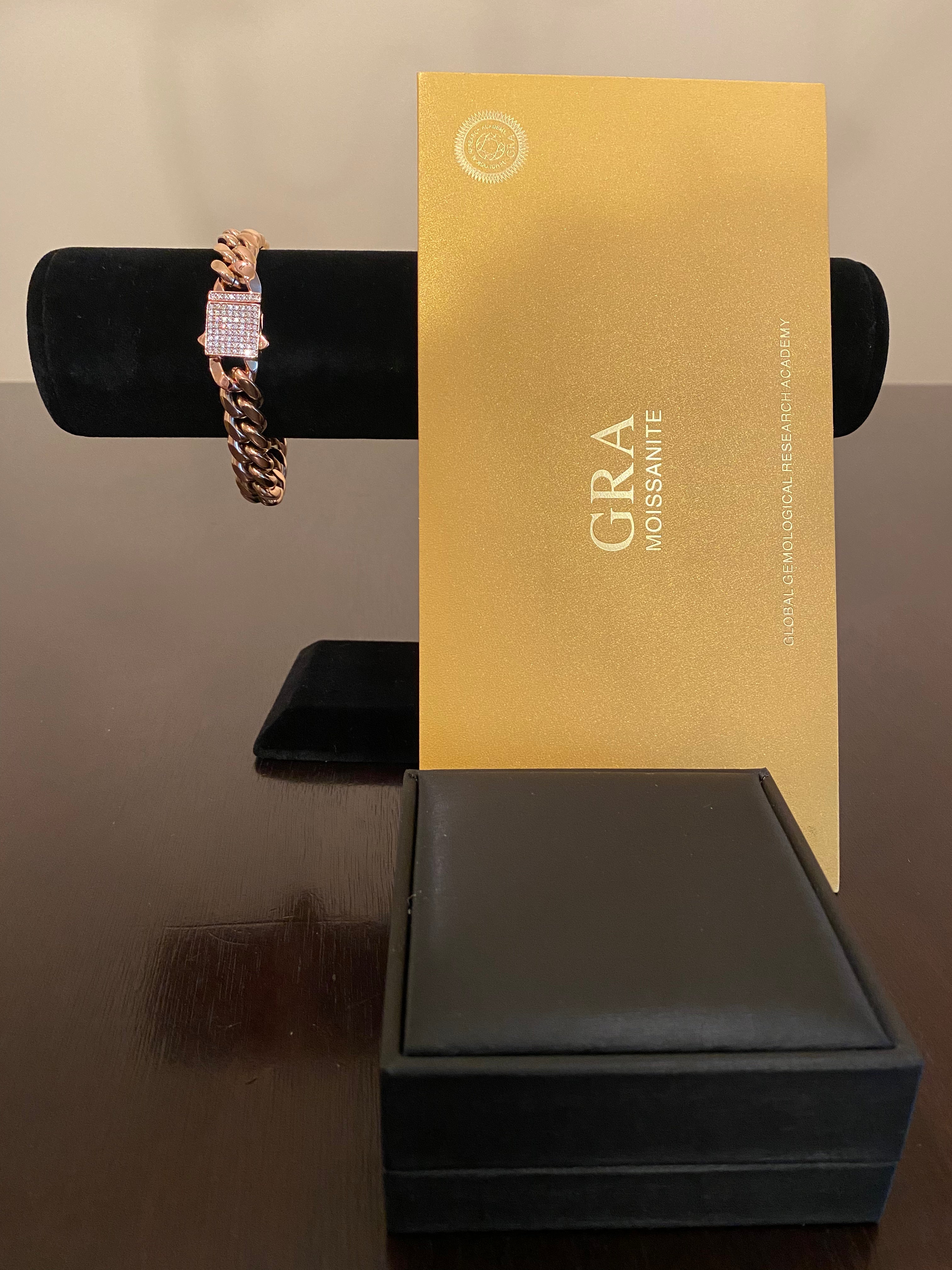 12mm Hybrid Miami Cuban Link Bracelet (925 Silver/Rose Gold)