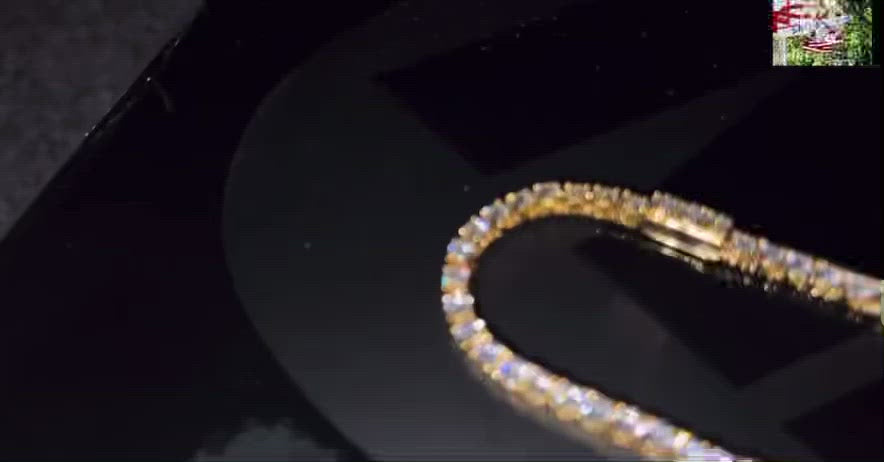 3mm Round Cut Tennis Necklace (925 Silver/Yellow Gold)