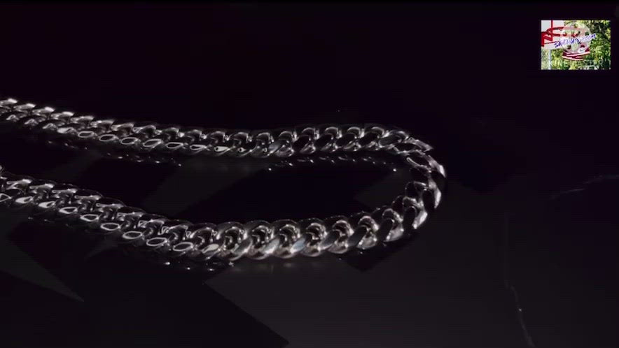 12mm Hybrid Miami Cuban Link Chain (925 Silver/White Gold)